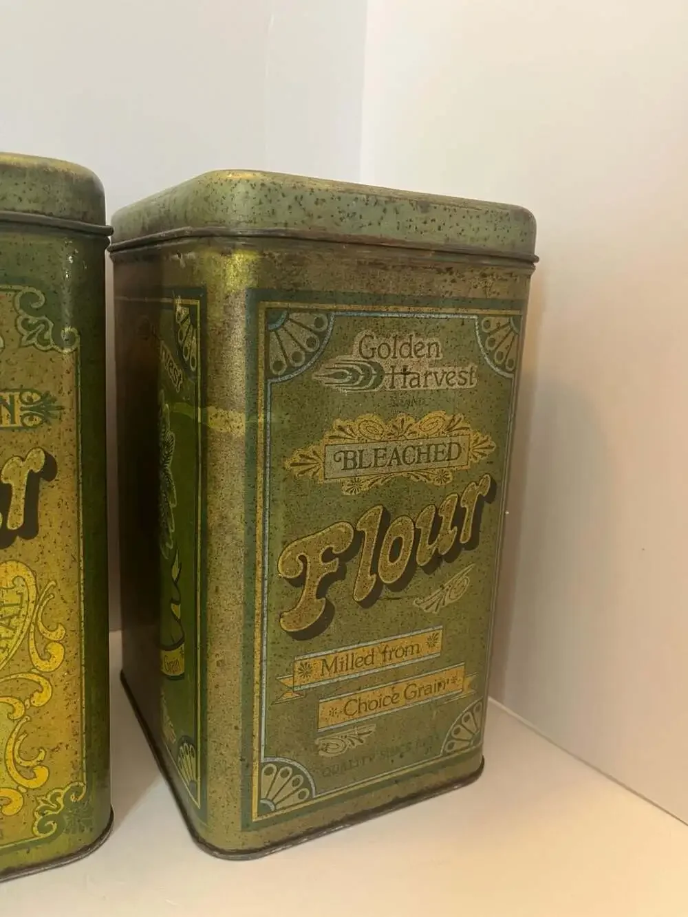 Vintage Cheinco Green Kitchen Canister Set (Coffee, Tea, Sugar, Flour)